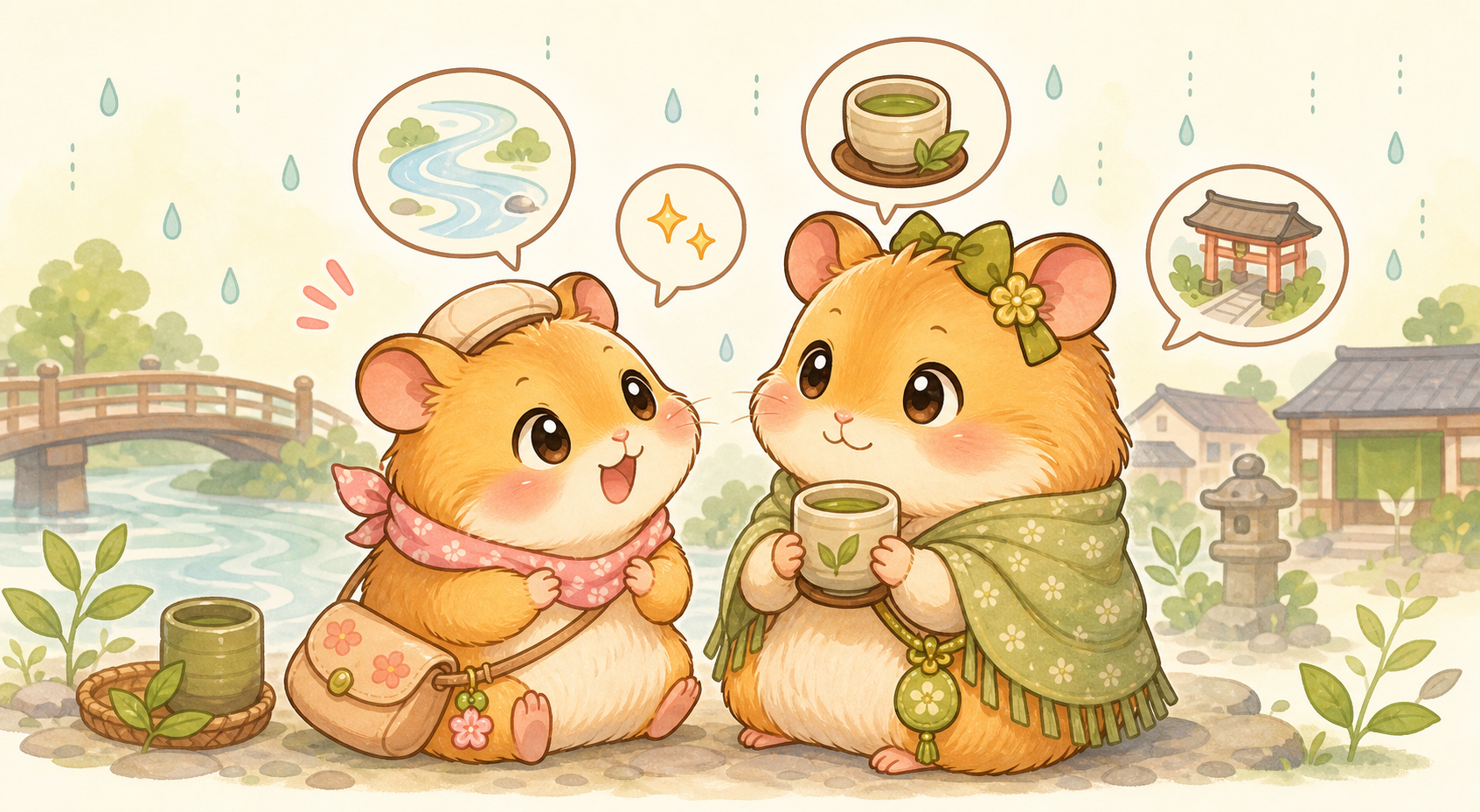 てんさんとここちゃんの同行会話イラスト