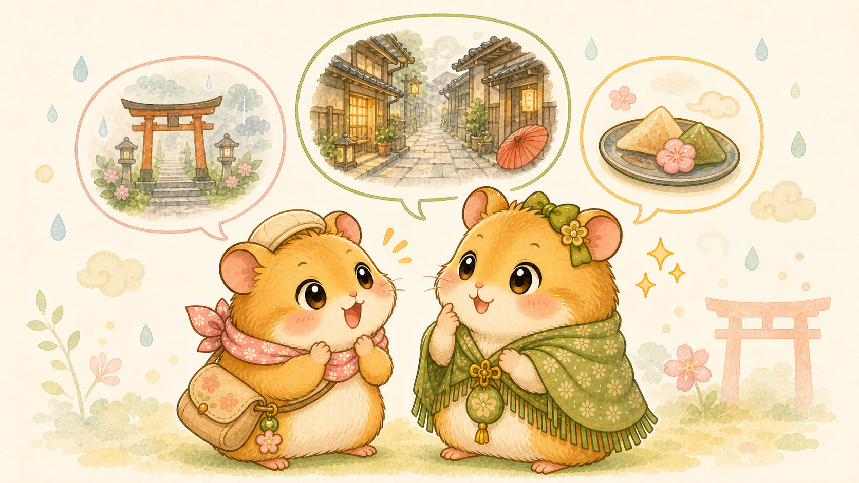 てんさんとここちゃんの同行会話イラスト